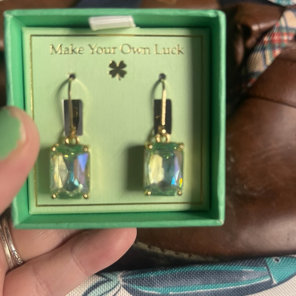 Make Your Own Luck Green Gemstone Earrings